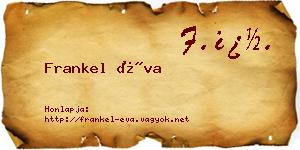 Frankel Éva névjegykártya